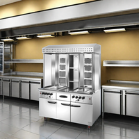 Nouvel équipement de cuisine commerciale Double Shawarma Machine à gaz avec armoire pour les industries de la restauration rapide, des restaurants et des hôtels