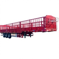 Semi-remorque JINFENG 60 tonnes à 3 essieux pour le transport de bétail, construction en acier, équipement de sol robuste