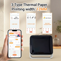 Imprimante d'étiquettes thermiques OEM de poche 0,5 pouce, imprimante thermique mini sans fil avec contrôle par application USB pour les étiquettes de nom de bureau