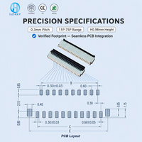 Konektor FPC Kontak Ganda Berkualitas Tinggi Grosir 0.3mm Tipe ZIF SMT 51 Pin Kontak Atas Bawah untuk Pasokan OEM ODM