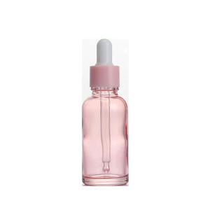 Empty Glass <b>Bottles</b> Essential Oil <b>Dropper</b> Customized Cosmetic 30ml Pink Clear Screen Printed Cylinder <b>Dropper</b> <b>Bottle</b> for Skin - Product Image 2