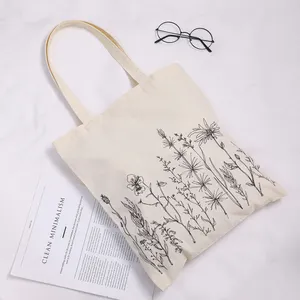 Thick Big Recycled Blank Cotton Customized Print Canvas Tote Bag Packaging Cotton Tote Bag