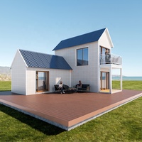 Maison conteneur préfabriquée portable à deux étages en panneaux sandwich, à faible coût, en forme de L avec toit en pente