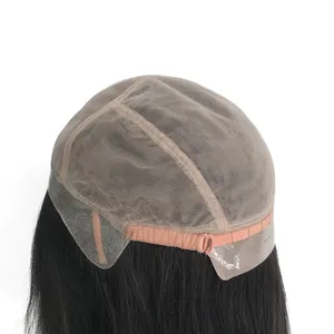 Элегантный, с ручкой для волос, из натуральных волос, из силикона, с двойной сетчатой основой, Стильный парик для женщин