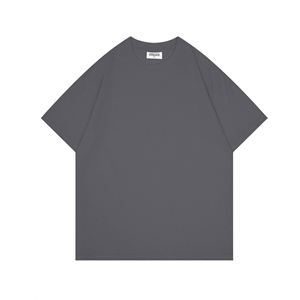 Design Custom logo Pure Cotton T-shirt High Quality Solid Color Big O Collar Casual Style logo Custom Design - Product Image 5