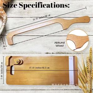 Couteau à pain en bois avec planche à découper, scie à pain pour la pâtisserie, les fêtes, couteau à trancher le pain au fromage, planche à découper - Product Image 4