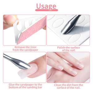 Carta vetrata usa e getta sostituibile rosa bianca 100 180 240 grana cuticola unghie spintore unghie carta vetrata - Product Image 5
