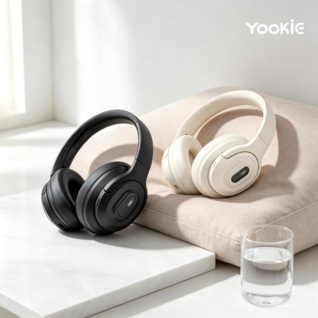 YooKiE EB650 Over-Ear Wireless Headphones with IPX4 BT V5.4 Hi-Fi Sound & Bass Boost 15-20 Hours Playtime for Sports & Travel
