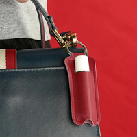 Étui à rouge à lèvres en cuir PU souple, porte-baume à lèvres, porte-clés, pochette pour gloss, accessoires de voyage