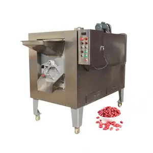 Máquina de torrefação de castanho de caju com aquecimento elétrico em aço inoxidável, torrador de amendoim pequeno tipo sementes de girassol