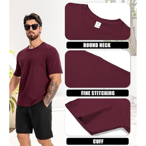 Paquete de 3 Camisetas Básicas de Cuello Redondo para Hombre, Camisetas de Algodón Premium al por Mayor OEM - Product Image 4