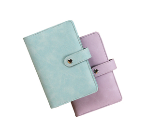 Carnet de travail en cuir Type Mini 6 anneaux spirale Agenda de travail Journal Agenda portefeuille couverture en cuir Pu classeur à anneaux A6 - Product Image 3