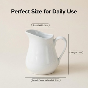 Gelas Susu Porselen Putih 4,5 Inci dengan Gagang Tahan Panas untuk Kopi Teh Restoran Rumah Dapur - Product Image 3