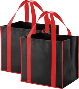Dichos再利用可能な食料品バッグ、プラスチック底付き大型折りたたみ式再利用可能なショッピングバッグ収納用トートバッグ