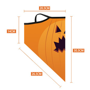 Dalam Stok Grosir Logo Kustom Merek Merek Segitiga Halloween Anak Bandana Syal Wajah Anak-anak Nneck Pelindung Kaki dengan Lingkaran Telinga - Product Image 2