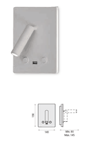 Appliques murales de chevet USB flexibles lampes de lecture chambre à coucher applique murale antirouille en aluminium réglable éclairage de tête de lit 2499