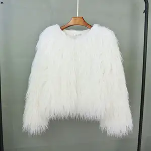 숙녀 유행 플러스 크기 겨울 따뜻한 럭셔리 진짜 모피 재킷 여성 패션 진짜 양고기 모피 코트