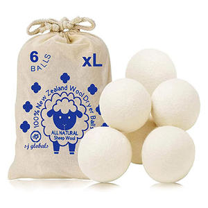 環境にやさしい手作りの7cmウールフェルトドライヤーボールナチュラルウール効果的なクリーニングランドリールームウェットドライ使用XLサイズより大きな負荷 - Product Image 3