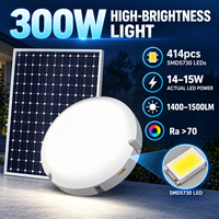Lampu Gantung Tenaga Surya 300W dengan Timer Remote Dusk to Dawn untuk Penerangan Luar Ruangan Gazebo, Halaman, dan Kanopi dengan Panel Mono