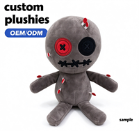 Peluche personnalisée Ours Rouge et Poupée Vaudou, Jouet en Peluche Doux, Peluches Horreur, OEM ODM, Logo Personnalisé