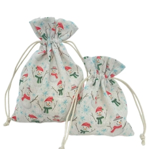 Bolsas de Regalo de Tela con Cordón, Diseño Navideño, Impresión Personalizada, Bolsa Promocional - Product Image 4