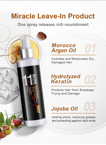 NUSPA olio di Argan 11 in uno <span class=keywords><strong>capelli</strong></span> di lasciare in condizionatore migliore cura dei <span class=keywords><strong>capelli</strong></span> trattamento a spruzzo di <span class=keywords><strong>protezione</strong></span> contro il calore 250ml - Product Image 3