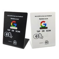 Carte intelligente sans contact NFC RFID Google Review en acrylique avec code QR NTAG213, étanche, ISO 14443A, pour les réseaux sociaux et les adhésions
