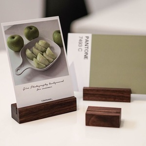 Porta Tarjetas de Visita de Madera Decorativo Personalizado para Escritorio, Exhibidor de Menús para Restaurantes, Porta Postales de Madera Sólida para Oficina - Product Image 1