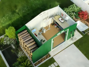 Caseta de Almacenamiento para Leña de Acero Galvanizado con Techo a Dos Aguas de 64 Pies Cuadrados, Impermeable, Fácil de Montar, Caseta Exterior Extendida - Product Image 2