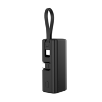Power Bank Mini 5000mAh Dual-head, Pengisian Cepat 22.5W dengan Kabel Terintegrasi, Layar Indikator Baterai, Tipe Portabel Kapsul