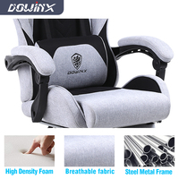 Chaises de jeu grises pour adultes avec repose-pieds, silla gamer, chaise de jeu ergonomique, dossier et hauteur du siège réglables, chaise d'ordinateur
