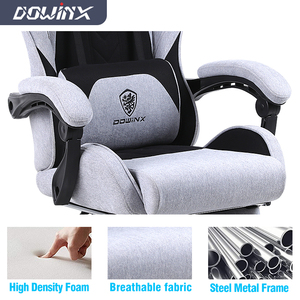 Sillas de Juego Grises para Adultos con Reposapiés, <span class=keywords><strong>Silla</strong></span> Gamer Ergonómica con Respaldo y Altura de Asiento Ajustables, <span class=keywords><strong>Silla</strong></span> para Computadora - Product Image 4