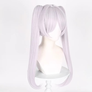 Perruque de cosplay Frieren <span class=keywords><strong>Sousou</strong></span> No Frieren, longue et droite, couleur lavande clair, en fibre synthétique résistante à la chaleur, pour costume d'anime, sans dentelle, style manga - Product Image 4