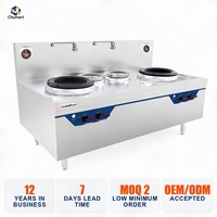 Cuisinière professionnelle en acier inoxydable à double four et double température pour la restauration