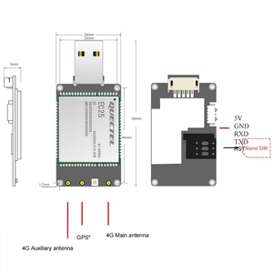 EC25-EUX EMEA Lite versione 4G USB Dongle 150Mbps DL B1/B3/B7/B8 HSPA Fallback <span class=keywords><strong>UART</strong></span> interfaccia per robustezza tablet - Product Image 2