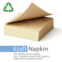 Serviettes de table écologiques jetables en papier kraft brun naturel à 2 plis pour cocktail Serviettes en papier pour le déjeuner Bar à café