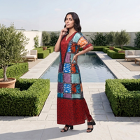 Robe chemise décontractée grande taille style africain 2026 à faible MOQ, robes Boubou d'été à imprimé floral et sequins