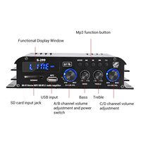 S-299 Mini 4.1 Audio Stereo Power Amplifier BT Portabel untuk Mobil dan Rumah Penggunaan Ganda 4*40W Amplifier Audio dengan Remote Control