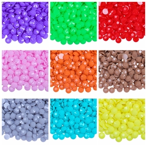 Pegamento de resina de gelatina de base plana de 2mm-6mm, color macarrón opaco NUEVO, con diamantes de imitación para bolsos, prendas de vestir, zapatos, vasos y manualidades DIY - Product Image 1