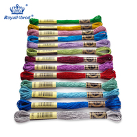 Lot de 12 fils à broder métalliques écologiques 150D/2*6 pour point de croix, 8 mètres, en boîte, 12 couleurs pour le tricot