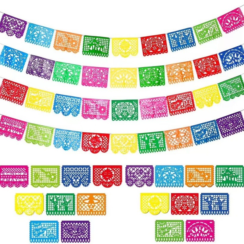 DAMAI Colorful Mexican Party Decorations Banner