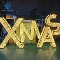 Lettres lumineuses LED de Noël grand format, motif de Noël, étanches IP65 pour extérieur, personnalisables, directement du fabricant, pour décorations de place et festivals