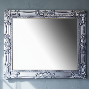 European Design Art Deco Artistic Mahogany Wood Carved Luxury <b>Silver</b> Framed Wedding Makeup <b>Wall</b> <b>Mirrors</b> Home Decor Bedroom - Product Image 3