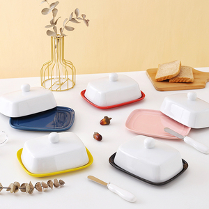 Plato para Mantequilla de Cerámica Blanca Rectangular Personalizado con Tapa, MOQ 200, Gran Venta - Product Image 3