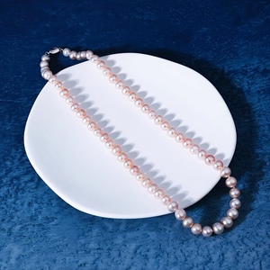 Collier en argent 925 avec perle d'eau douce pour femmes, rose clair, violet, motif de croissance, lumière intense, bijoux élégants, cadeau - Product Image 4