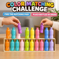 Jeu de 20 flacons colorés assortis avec mini-flacons en ABS et base de présentation double couche