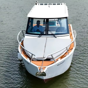 <span class=keywords><strong>Bateau</strong></span> de pêche de luxe Sea King 25 pieds (7,5 m) avec moteur <span class=keywords><strong>hors</strong></span>-<span class=keywords><strong>bord</strong></span>, cabine en V profond, coque en aluminium et toit rigide extensible - Product Image 1