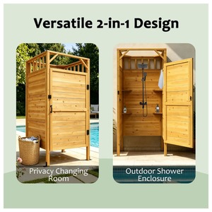 Cabina <span class=keywords><strong>Doccia</strong></span> Rustica da Esterno in Cedro CSauna con <span class=keywords><strong>Soffione</strong></span> Integrato per Patio - Product Image 3