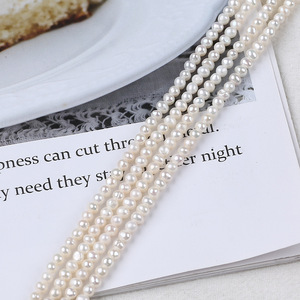 Zhuji Natural Freshwater <b>Pearl</b> 3.5-4mm White Small Punch <b>Loose</b> Semi Finished String DIY Jewelry Accessories Wholesale - Product Image 3