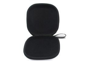 Étui de transport pour écouteurs en EVA imperméable avec doublure en velours PU, coque rigide, mini pochette de rangement antichoc portable avec fermeture éclair, noir - Product Image 4